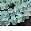 Natural Seafoam Green Chalcedony Faceted Heart Drop Briolette Beads Strand Length is 8 Inches and Sizes from 12mm to 13mm approx.